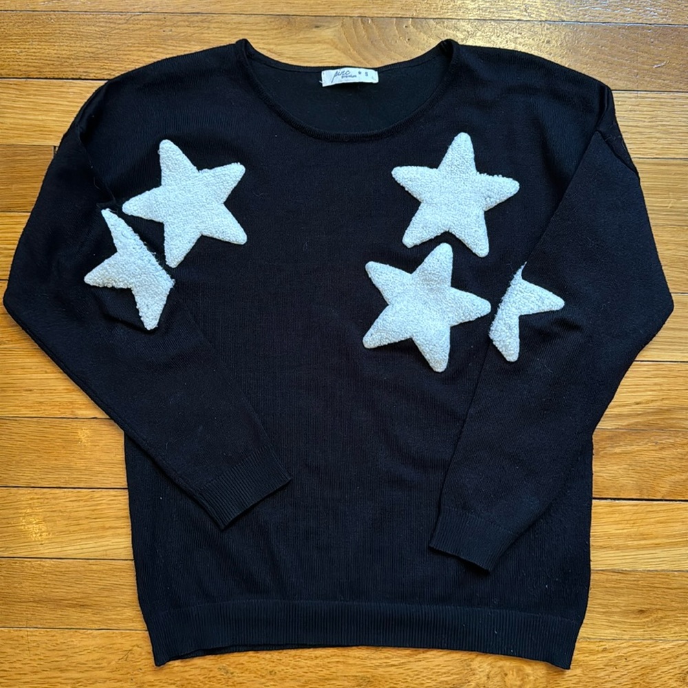 ⭐️ Girls Pinc Premium Black & White Star Sweater